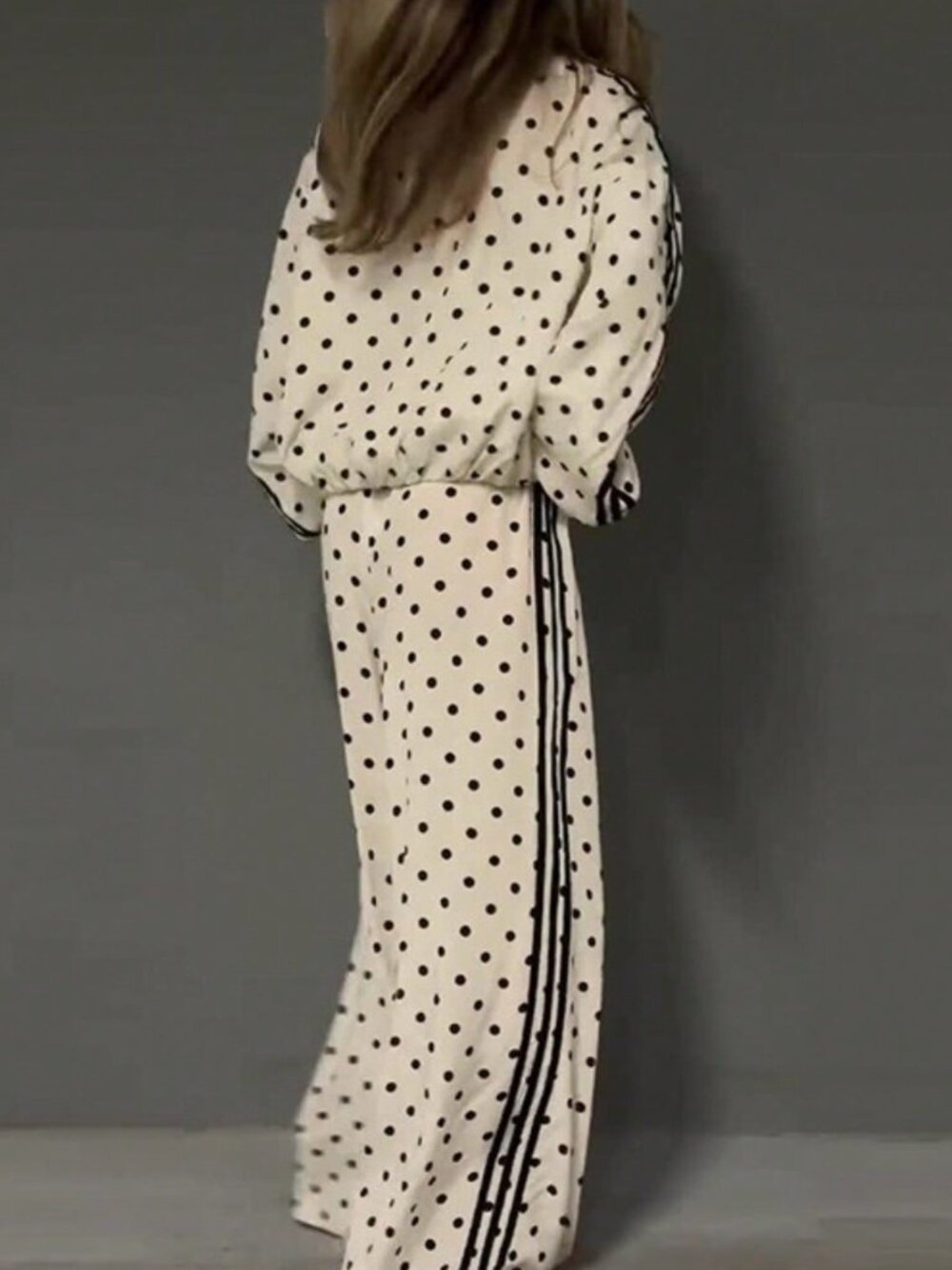 White Boho Women's Deep V Neck Zip Up Jacket Wide Leg Pants Loungewear Tracksuit - Picture 2 of 4